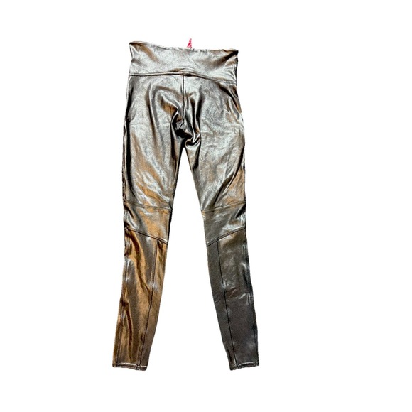 SPANX Faux Leather Leggings Women's Medium Black High‎ Waist Stretch Pants - Picture 6 of 7